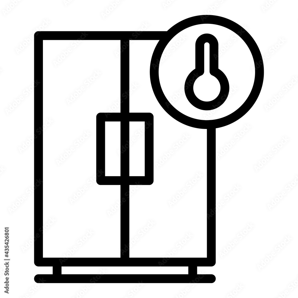 Poster temperature fridge icon. outline temperature fridge vector icon for web design isolated on white bac