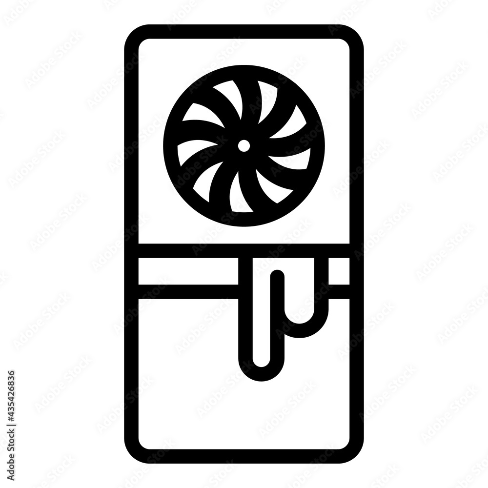 Aufkleber broken fridge icon. outline broken fridge vector icon for web design isolated on white background