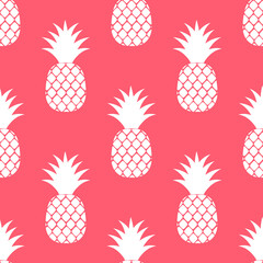 Pineapples summer pink fruit pattern.