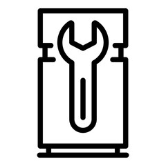 Screwdriver fridge icon. Outline Screwdriver fridge vector icon for web design isolated on white background