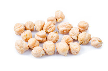 The uncooked chickpeas.