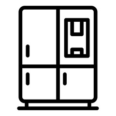 Modern fridge icon. Outline Modern fridge vector icon for web design isolated on white background