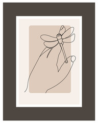 sketch dragonfly on abstract background
