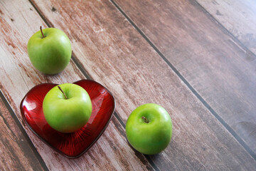 the fruit of a natural sweet green apple