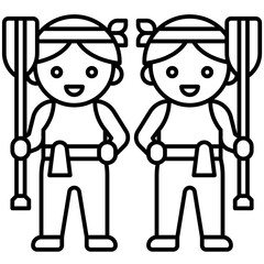 Two Paddler icon Dragon Boat festival related vector