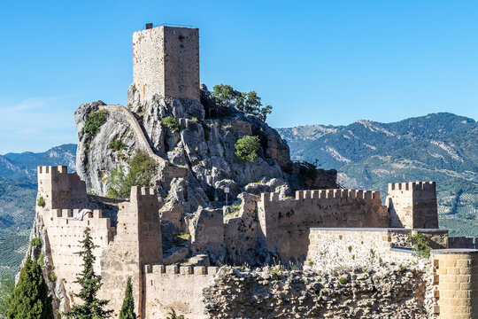 La Iruela Castle, old enclave of defensive origin located in the Spanish municipality La Iruela, two kilometers from Cazorla in Jaen.