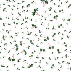 Seamless pattern with palms. Good for backgrounds, prints, apparel and textiles.