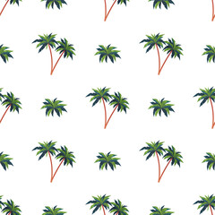 Seamless pattern with palms. Good for murals, textiles, postcards and prints. Vector illustration.