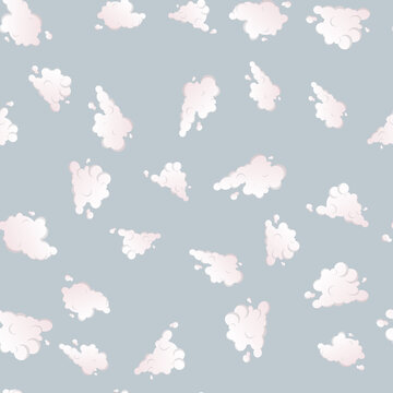 Seamless pattern with clouds. Good for clothing and textiles. Vector illustration.