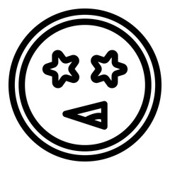 Star eyes face icon. Outline Star eyes face vector icon for web design isolated on white background