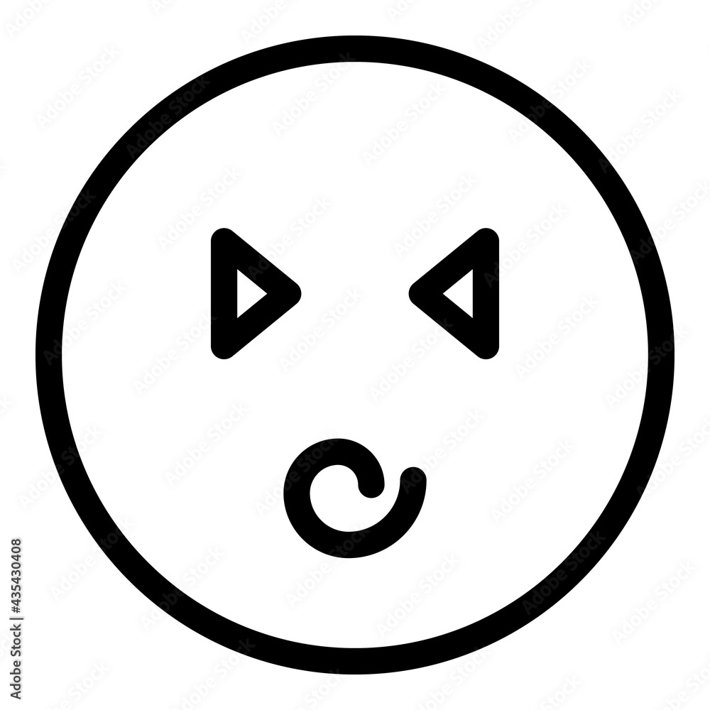 Poster dizzy face icon. outline dizzy face vector icon for web design isolated on white background