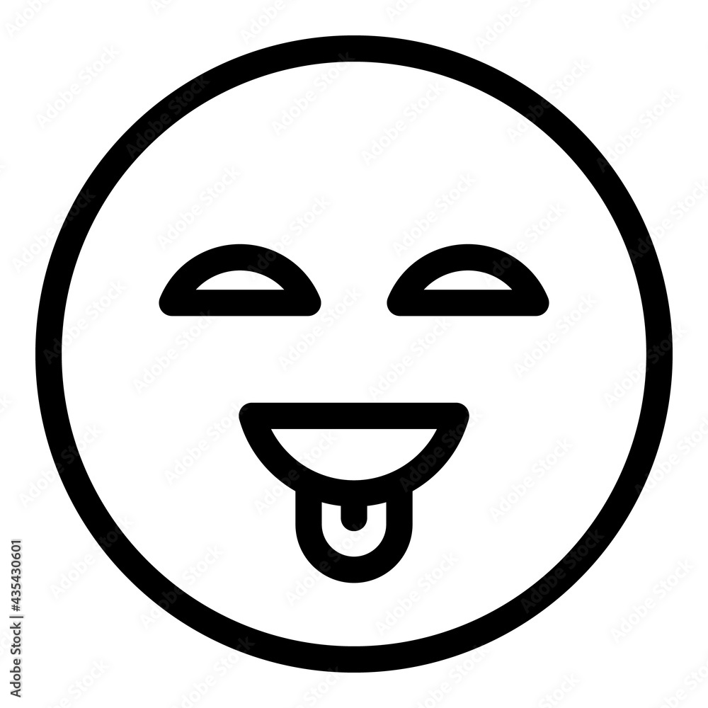 Poster tongue smile face icon. outline tongue smile face vector icon for web design isolated on white backg