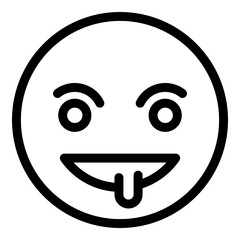 Evil emoji icon. Outline Evil emoji vector icon for web design isolated on white background