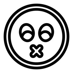 Muted emoji icon. Outline Muted emoji vector icon for web design isolated on white background