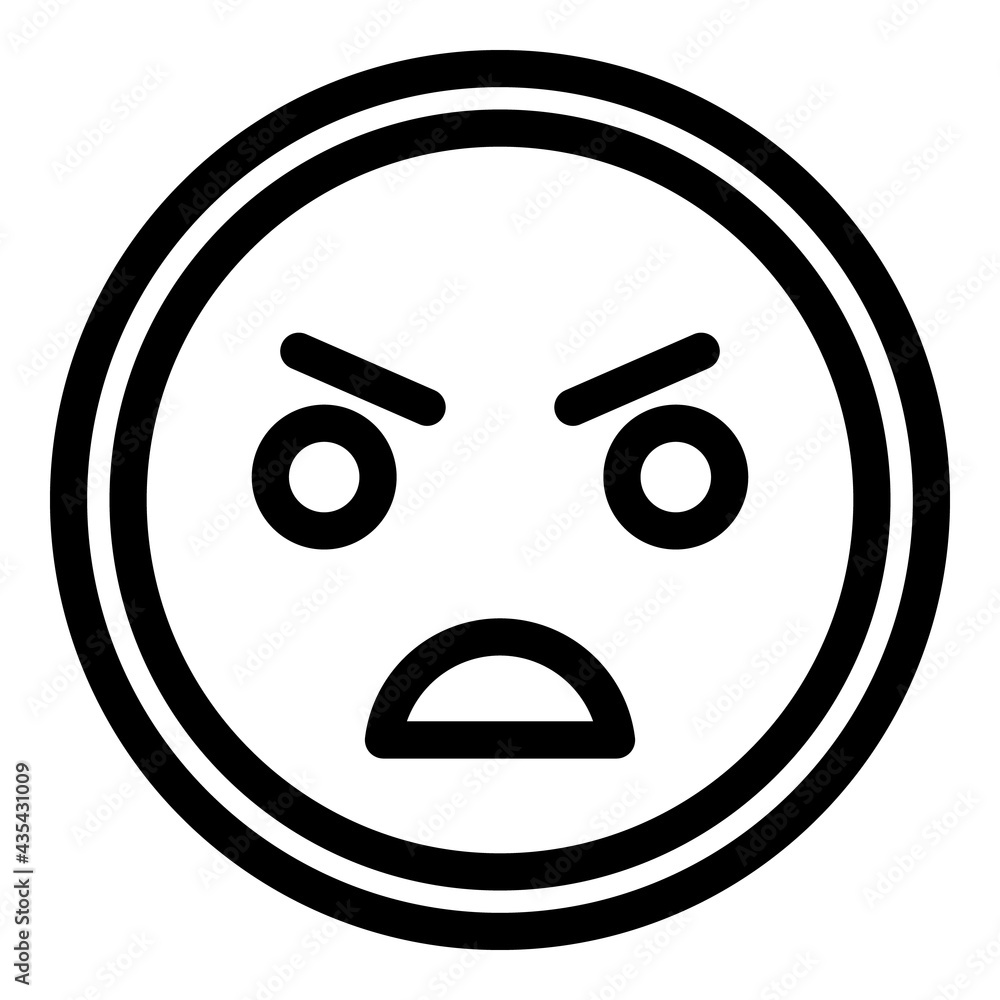 Poster furious smile icon. outline furious smile vector icon for web design isolated on white background