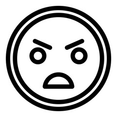 Furious smile icon. Outline Furious smile vector icon for web design isolated on white background