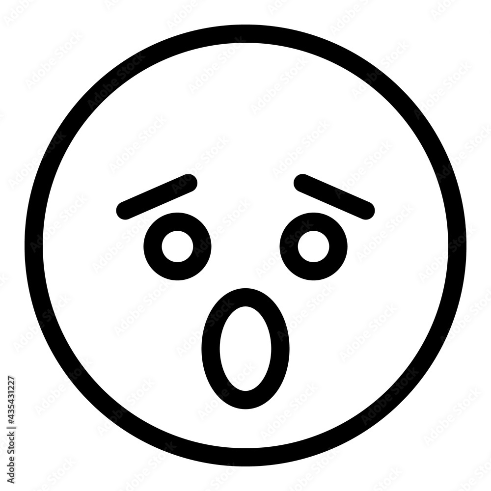 Poster fearful face icon. outline fearful face vector icon for web design isolated on white background