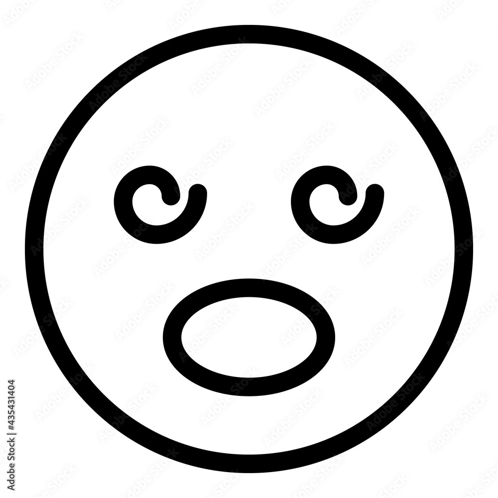 Poster suffering face icon. outline suffering face vector icon for web design isolated on white background