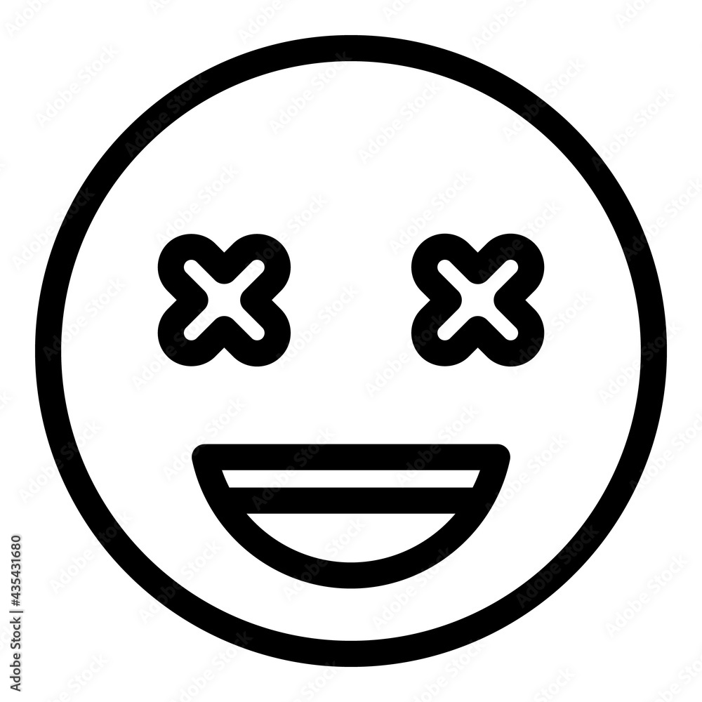 Poster weird emoji icon. outline weird emoji vector icon for web design isolated on white background