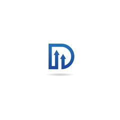 letter d. arrow logo design icon inspiration