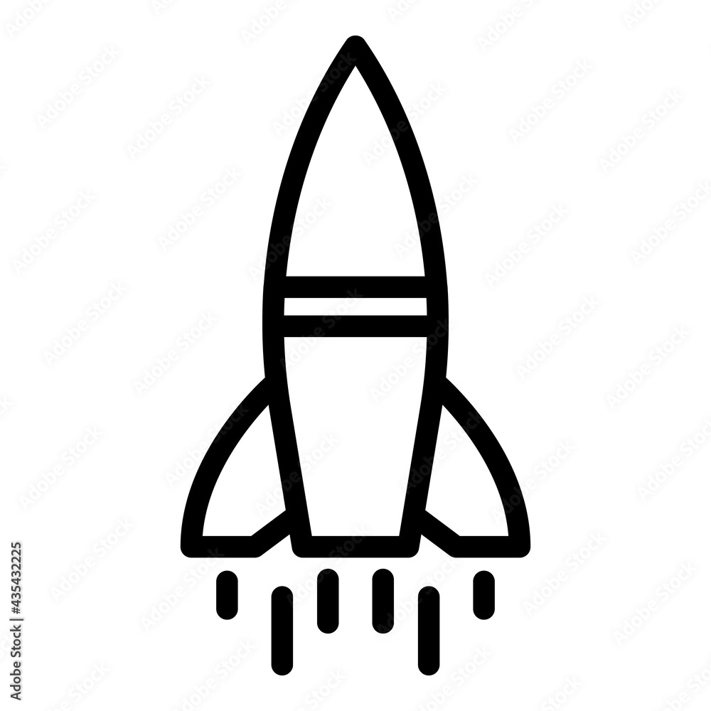 Aufkleber science rocket icon. outline science rocket vector icon for web design isolated on white background