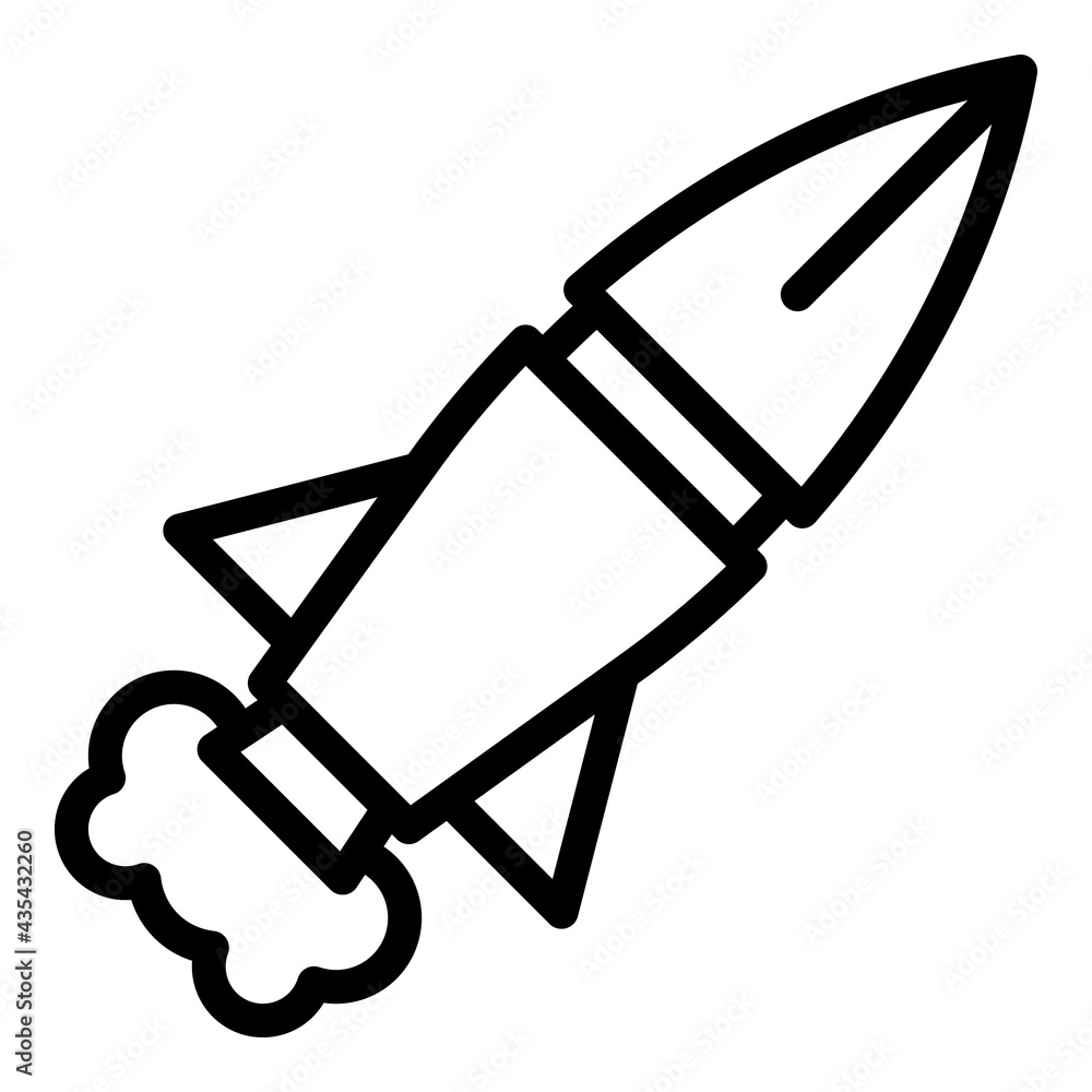 Poster rocket ship icon. outline rocket ship vector icon for web design isolated on white background
