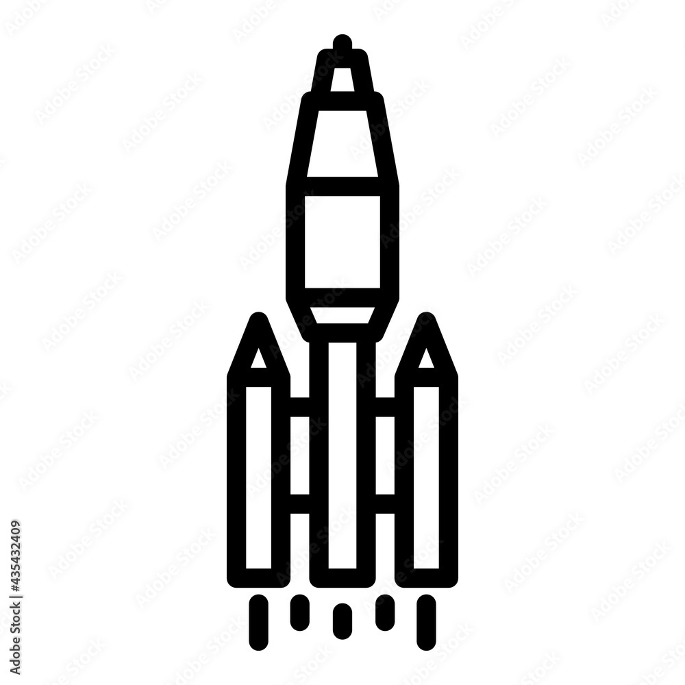 Poster exploration rocket icon. outline exploration rocket vector icon for web design isolated on white bac