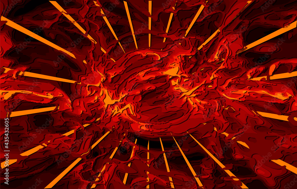 Poster abstract space wallpaper. sun rays in outer space, carved layered papercut with shadows. 3d renderin