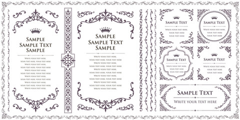 ビンテージオーナメントセット。ボーダー、フレーム。