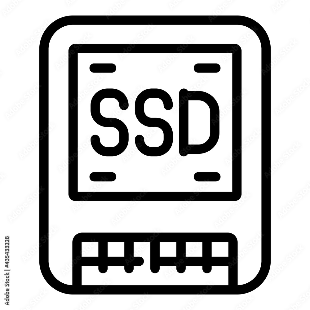 Poster ssd card icon. outline ssd card vector icon for web design isolated on white background