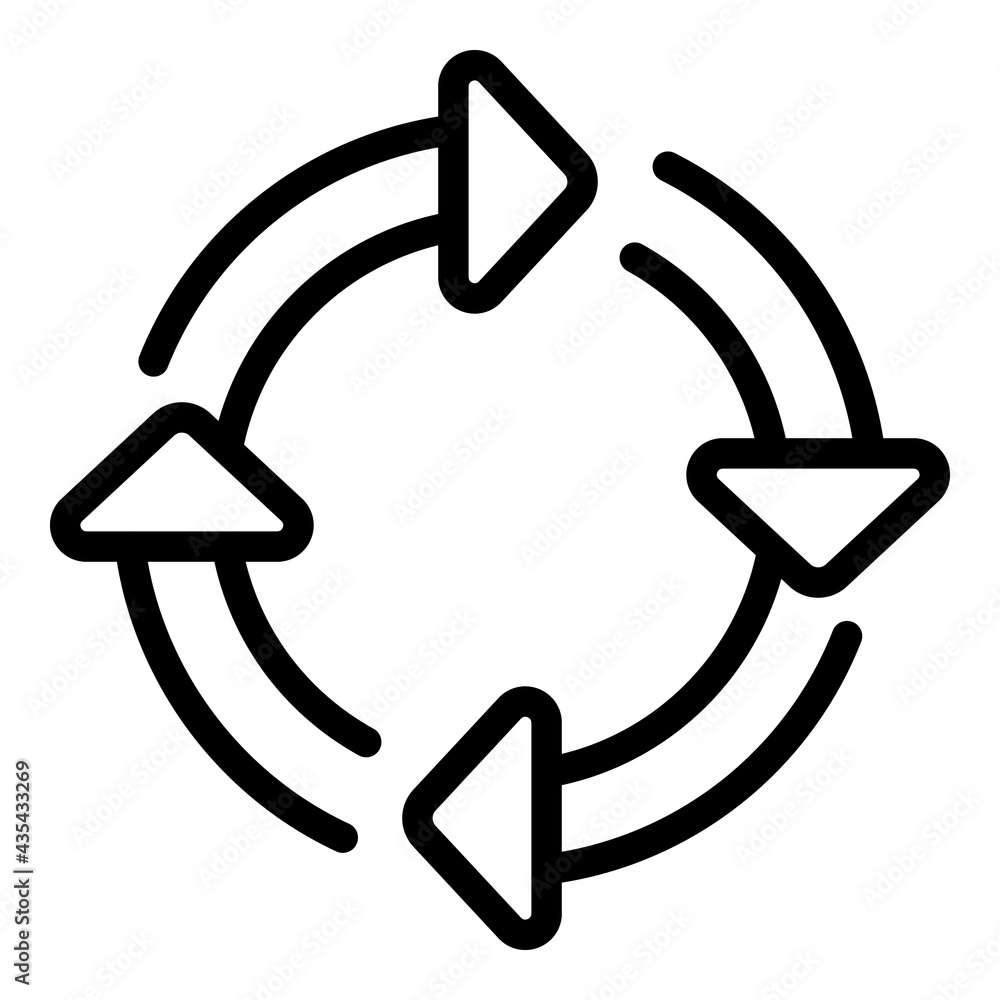 Poster regeneration arrows icon. outline regeneration arrows vector icon for web design isolated on white b