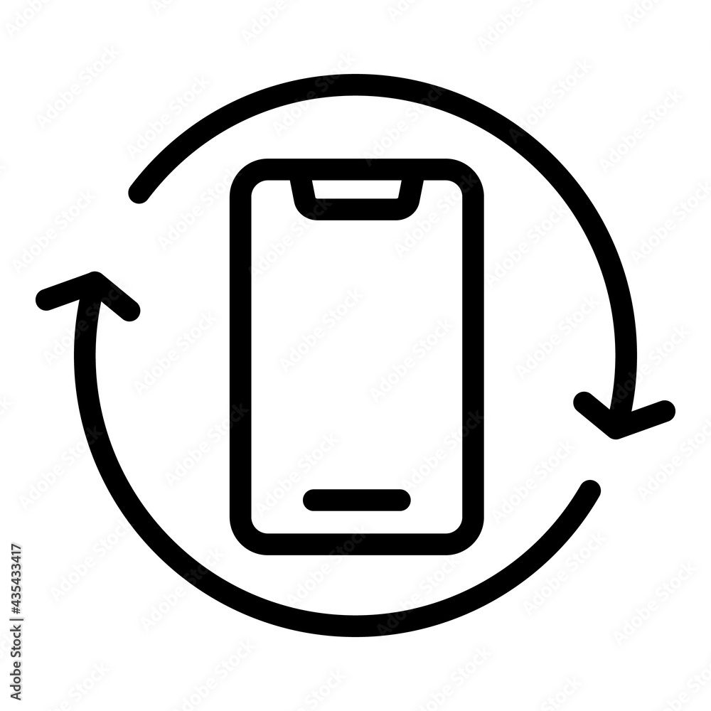 Poster phone backup icon. outline phone backup vector icon for web design isolated on white background