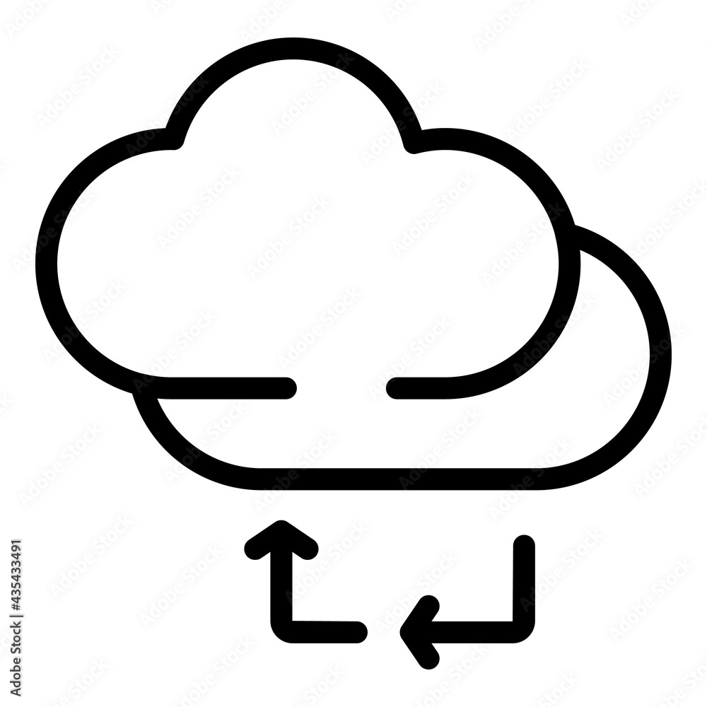 Poster backup memory cloud icon. outline backup memory cloud vector icon for web design isolated on white b