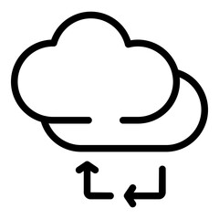 Backup memory cloud icon. Outline Backup memory cloud vector icon for web design isolated on white background