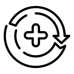 Add update icon. Outline Add update vector icon for web design isolated on white background