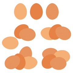 Chicken eggs vector cartoon set isolated on a white background.