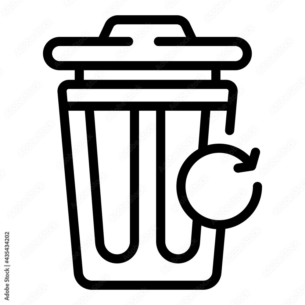 Poster trash bin recovery icon. outline trash bin recovery vector icon for web design isolated on white bac