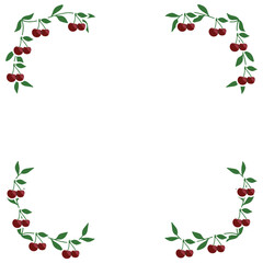 cherry branch with leaves