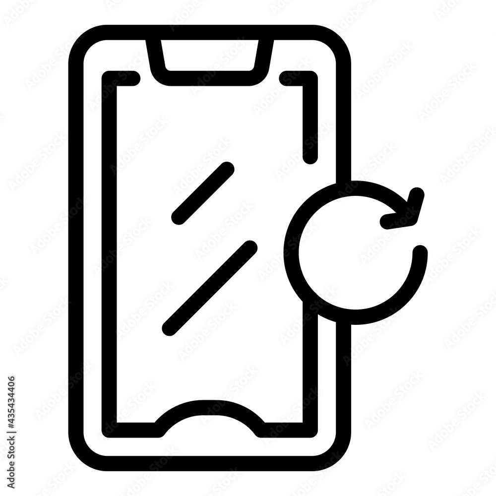 Poster device update icon. outline device update vector icon for web design isolated on white background