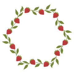 frame with strawberries