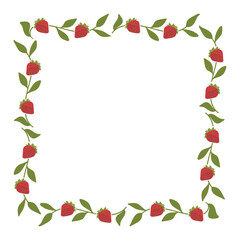 frame with strawberries