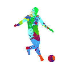 Fototapeta na wymiar Soccer (Football) Player Silhouette
