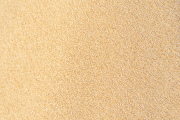 Naklejka na ściany i meble Sand texture background on the beach. Light beige sea sand texture pattern.