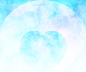 幻想的で涼しさを感じるハートの背景