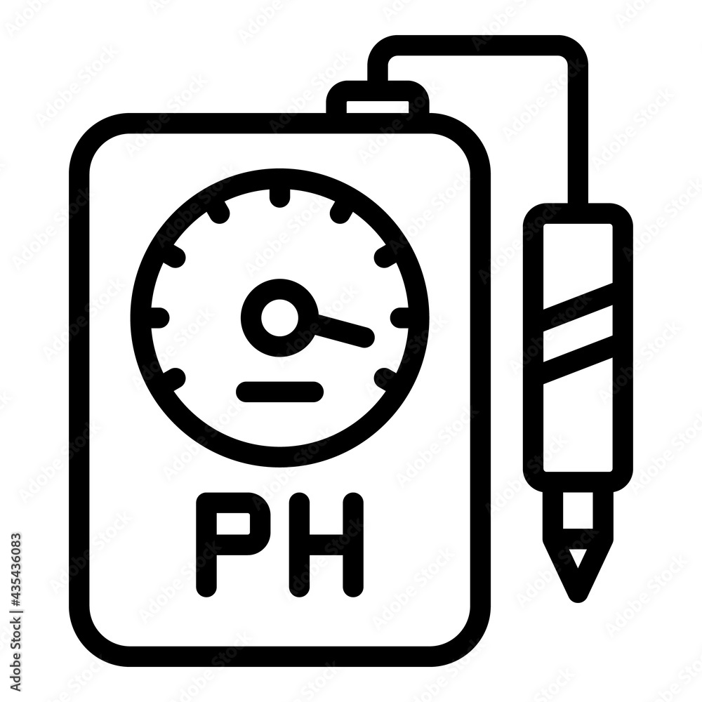 Poster analysis ph meter icon. outline analysis ph meter vector icon for web design isolated on white backg
