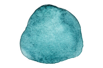 Abstract art blue background with watercolor stain. Painting brush texture decoration with art watercolor poster design. Isolated on white background. With free space to put letters. High quality