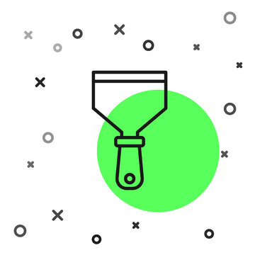 black putty knife on green circle clip art preview