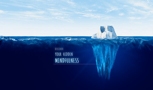 Discover hidden mindfulness concept with iceberg
