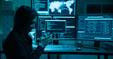 closeup of asian male hacker
