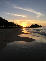 Sunset over a beach on Palawan in the Philippines